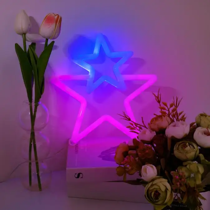 

LED neon light five pointed star bedroom decoration hanging night light