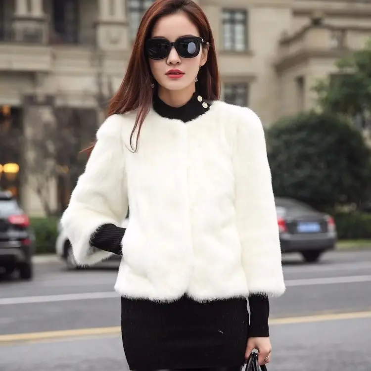 Women 'S Fur Jacket Faux Fur Coat Women 'S Short Coat Imitate Rex Rabbit Fur Coat Faux Fur Coat