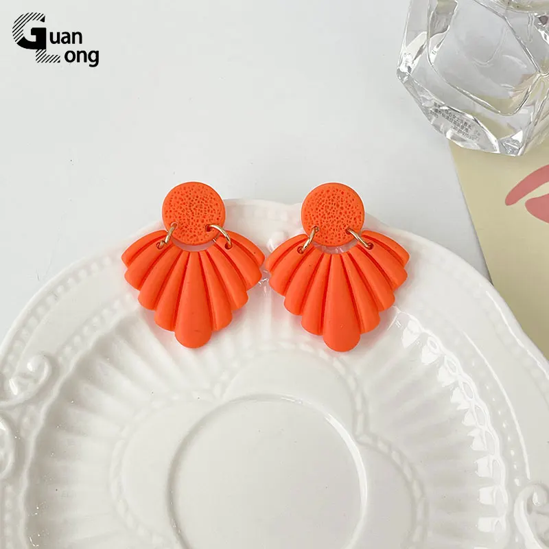 Винтажные большие полимерные индивидуальные серьги GuanLong для женщин длинные