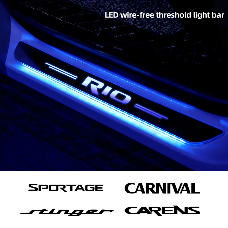 

Custom Wireless LED Car door sill mood light For Kia CARENS CARNIVAL CERATO K5 NIRO PICANTO RIO SELTOS SPORTAGE STINGER VENGA