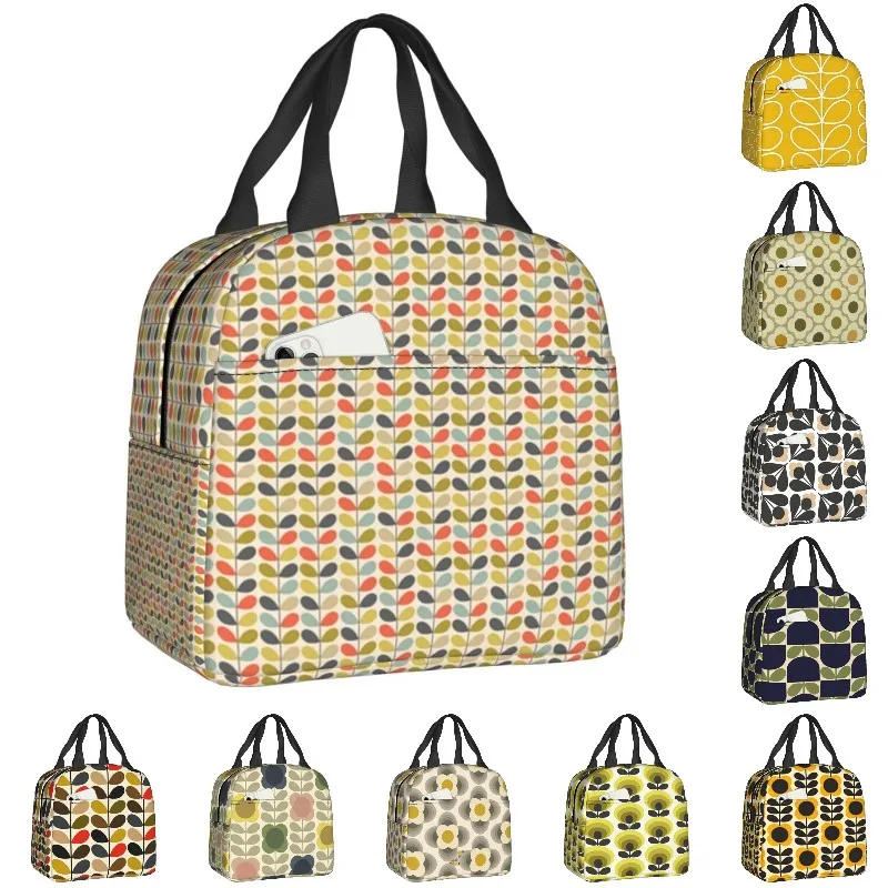 Orla Kiely Multi Stem Insulated Lunch Bag for Outdoor Picnic Scandinavian Pattern Portable Thermal Cooler Lunch Box Women Kids