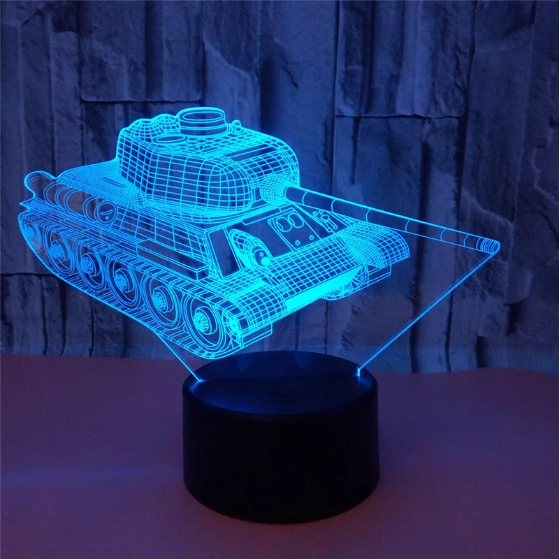 Светодиодный ночсветильник 3D в виде бака, сенсорный ночсветильник для влюбленных, настольная лампа, детский подарок на день рождения, спорт...