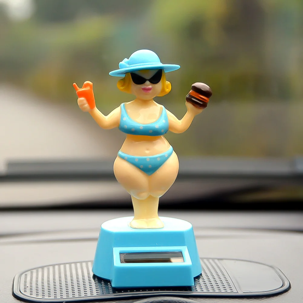 

Украшение для автомобиля Танцующая кукла аксессуары для автомобиля игрушка на солнечной энергии Вибрирующая голова Гавайский качающийся бикини девочка украшение для автомобиля Стайлинг автомобиля