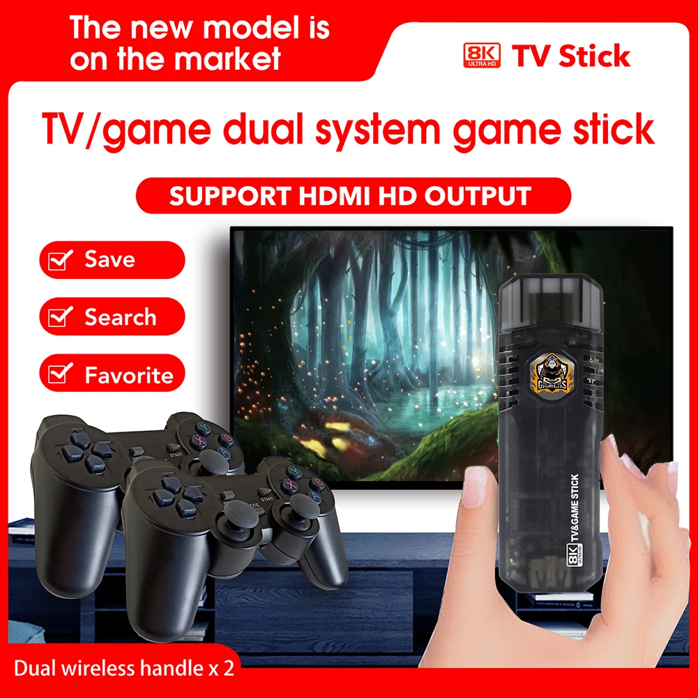 

For Android For PS1 PSP GBA X8 Video Game Console Stick Dual System Wireless Retro Game Console For Android USB 2.0/SD/DC/OTG