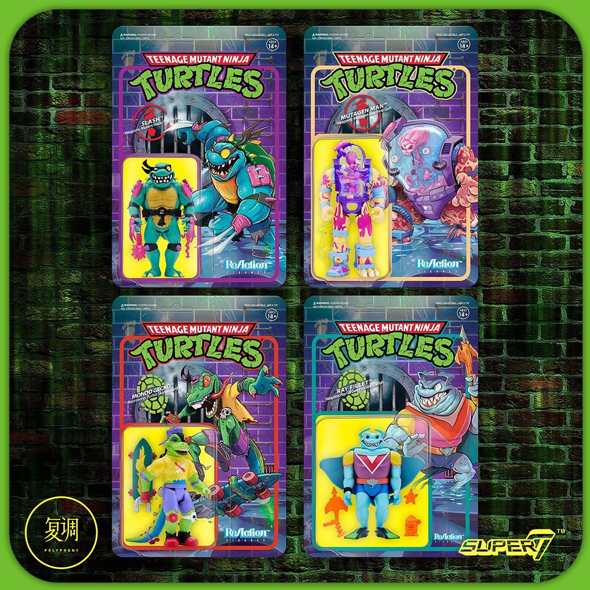 

In Stock Original Super7 Teenage Mutant Ninja Turtles Reaction Figure SLASH RAY FILLET 3.75 Inch Action Figure Collection Model