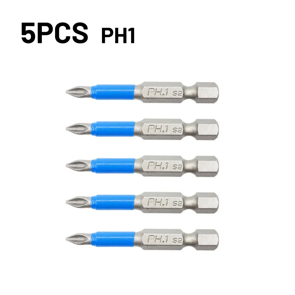 

Набор нескользящих бит для отвертки, 5 шт., отвертка из легированной стали, магнитный Электрический ударный 50 мм PH1/PH3/PZ1/PZ2/PZ3