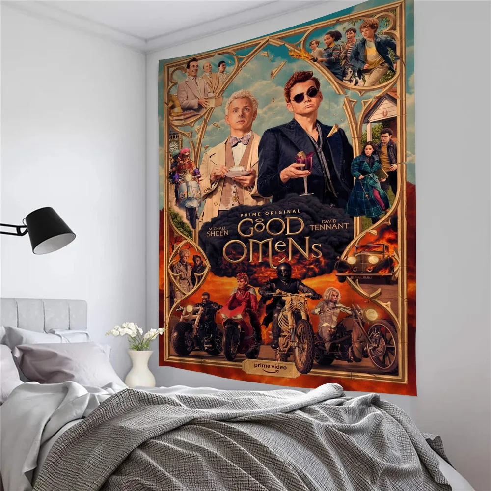 Good Omens TV Series Богемный Гобелен Настенный Индийский Декор Будды Хиппи Волшебный