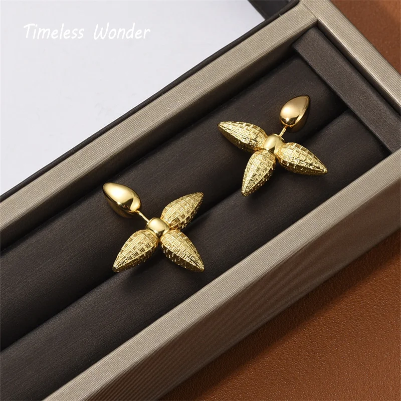 

Timeless Wonder Brass Geo Cross Spike Stud Earrings for Women Designer Jewelry Punk Top Runway Party Gothic Piercing 3328