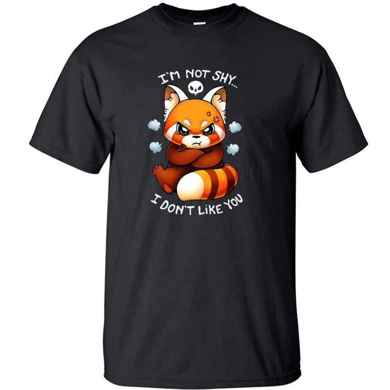 

I'm Not Shy I DON'T Like You Kawaii Red Panda T Shirt For Men Graphic T Shirts Tshirt Streetwear Tshirts Cotton Summer Tops Tees