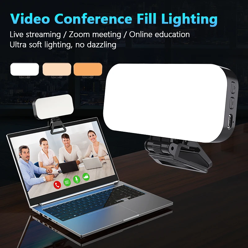 

LUXCEO V01 Pro Selfie LED Fill light with Battery For Tiktok Youtube Smartphone Laptop Webcam Zoom Video Call Conference Lights