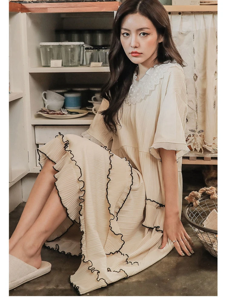 Элегантные ночные рубашки принцессы Женские Длинные повседневные удобные для