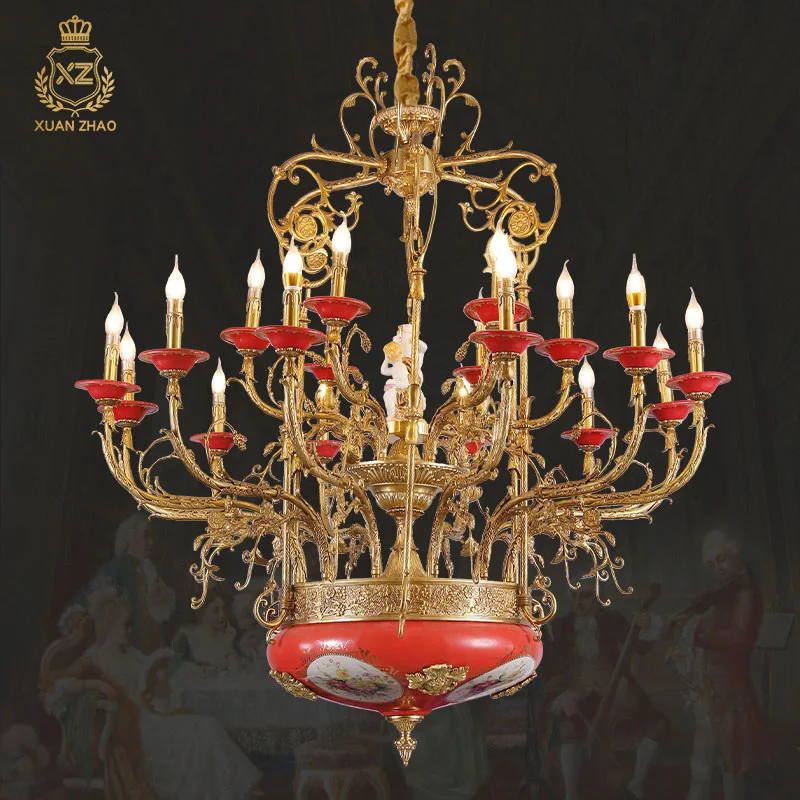 Высококлассные французские полностью медные керамические люстры дуплексное