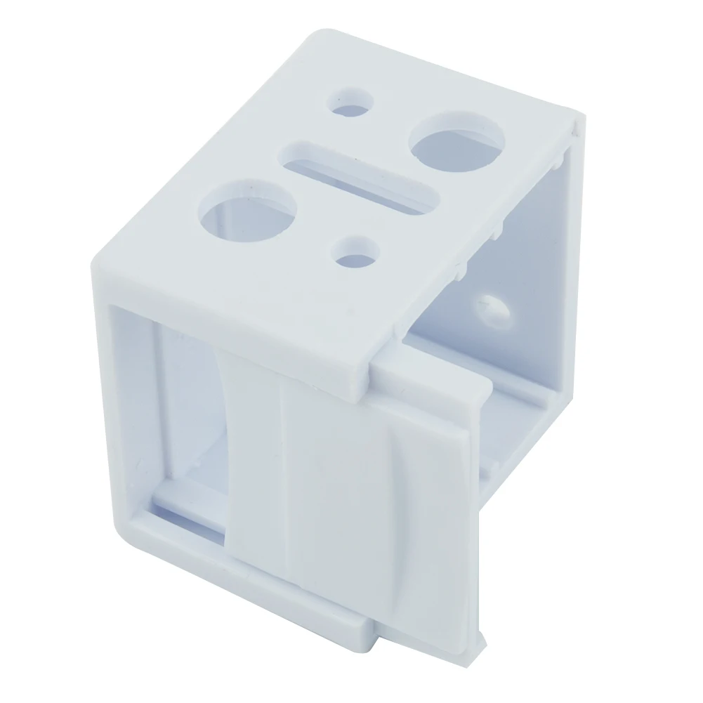 

4PCs White Blind Brackets Low Profile Box Mounting Bracket Head Track End Cover White Plastic Blind Brackets