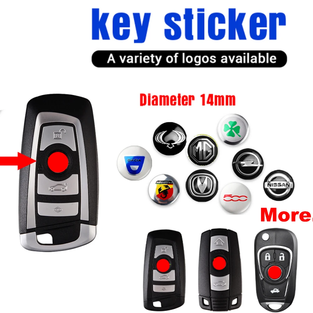 

10pcs 14mm Aluminum Car Badge Remote Key Shell Emblem Sticker Accessories For Nissan Qashqai J11 J10 Juke T32 Tiida TEANA Pulsar