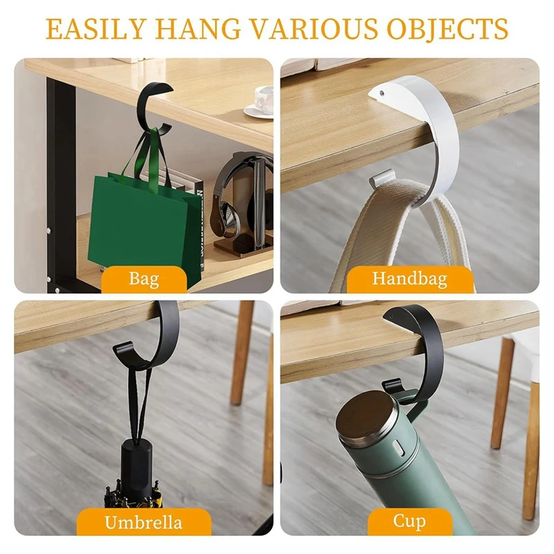Крючок для кошелька стола 4 шт. C-образный крючок сумок из алюминиевого сплава