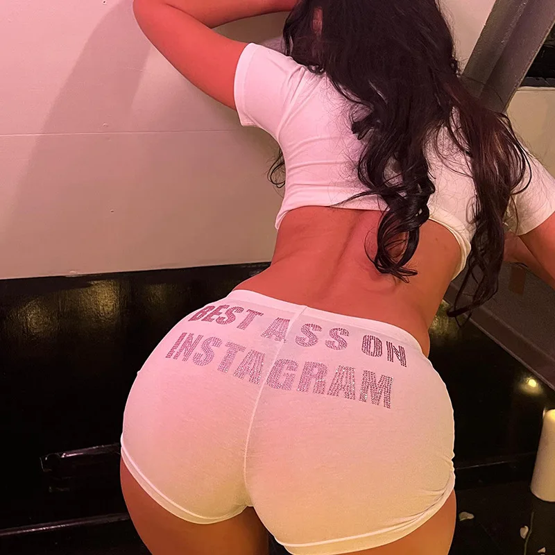 High Quality 2023 Women Shorts Pants Letter Design Spring Summer Sexy Trousers Crop Tops Fashion Female Y2k Girl StyleTraf