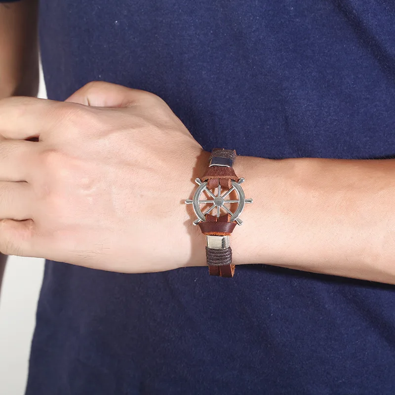 Винтажный браслет с шармами для мужчин трендовые ювелирные изделия винтажные