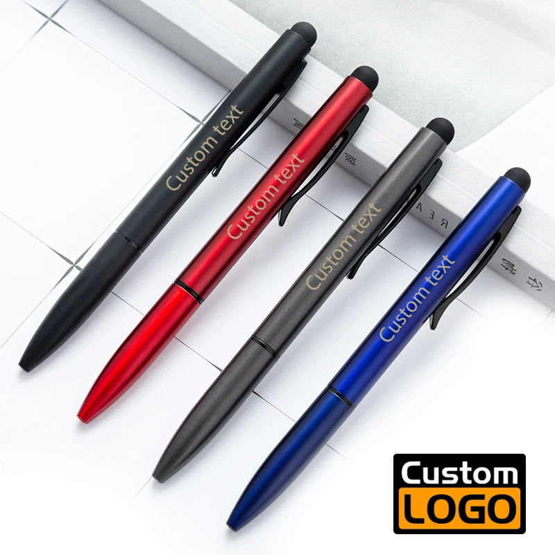 

New Metal Touch Screen Pen Advertising Ballpoint Pen Student Stationery Wholesale School Supplies Lettering Name Custom Logo