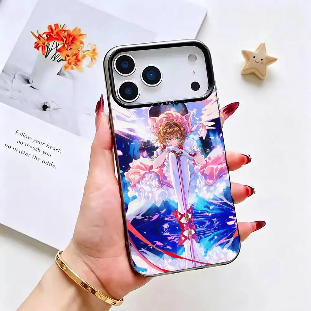 Фото Аниме C-Cardcaptor S-Sakura Цветной серебристый чехол для iPhone 17 16 15 14 13 12 11 Pro Max с бампером №4
