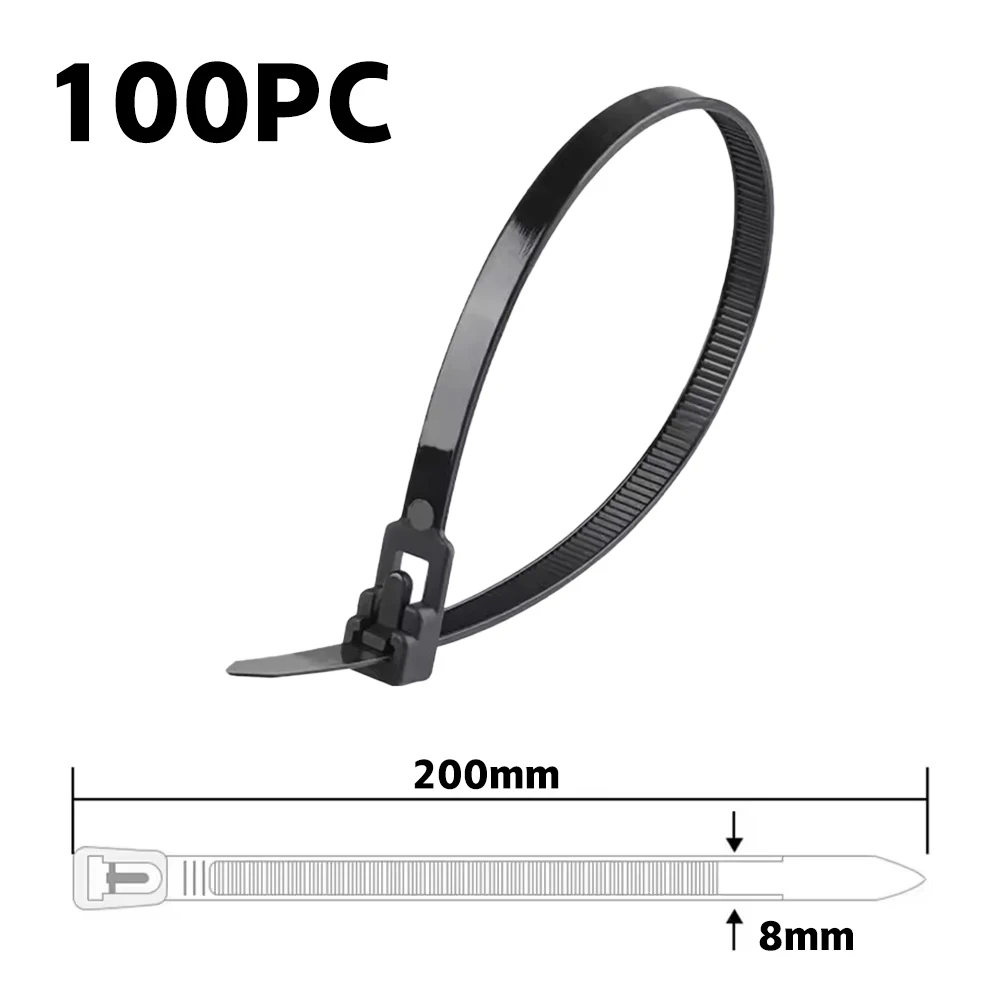 

100/200 Шт. Нейлоновые Кабельные Стяжки С Пряжкой, Двусторонние Пластиковые Фиксаторы С Зажимом