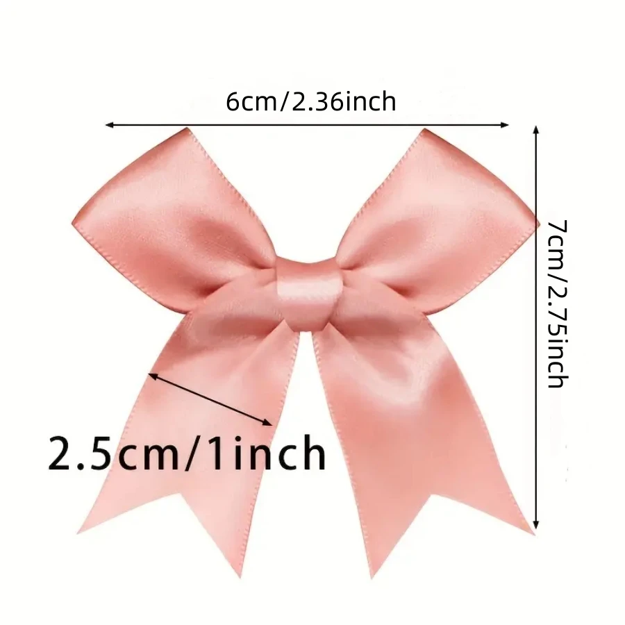 12 Упаковок Шелковой Атласной Ленты С Бантом Маленький Цветочный Розовый Белый