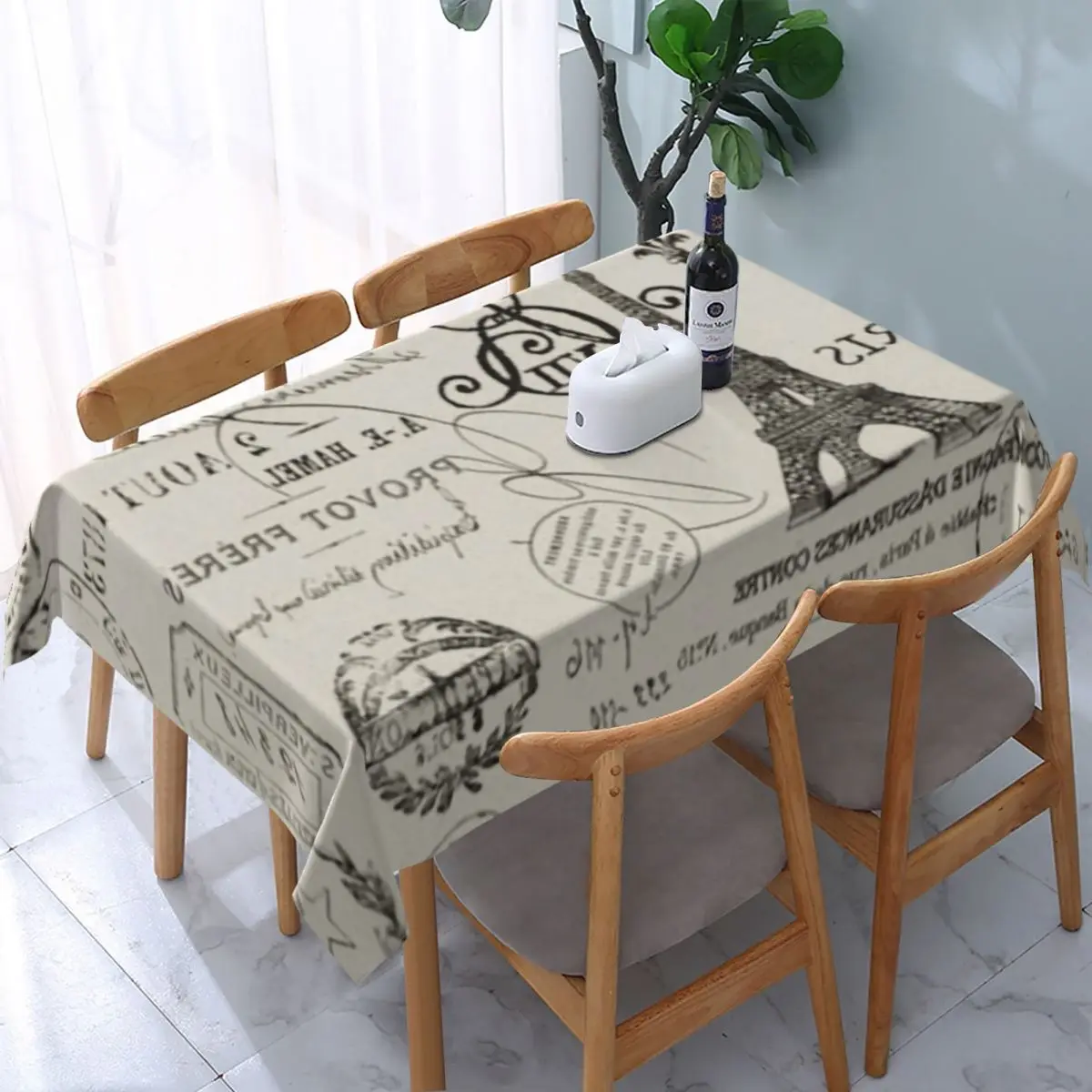 

Прямоугольная Водонепроницаемая маслостойкая шикарная винтажная скатерть с французскими штампами с резинкой на краях скатерть сувенирная скатерть