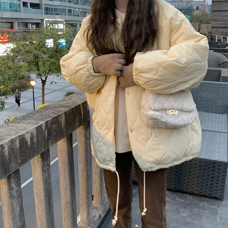 

Top women's short jacket baseball uniform women loose and thin sweet zipper jacket new autumn and winter thickening