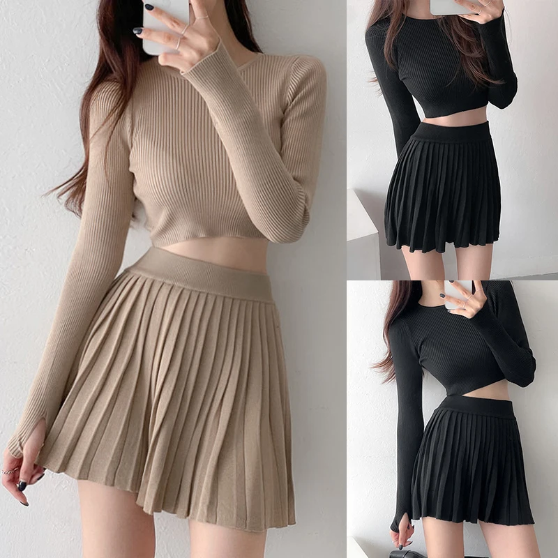 

Kayotuas Women Pleated Skirt Summer Bodycon Slim Fit Office Ladies Bag Hip Hem High Waist Casual Khaki Black Clubwear