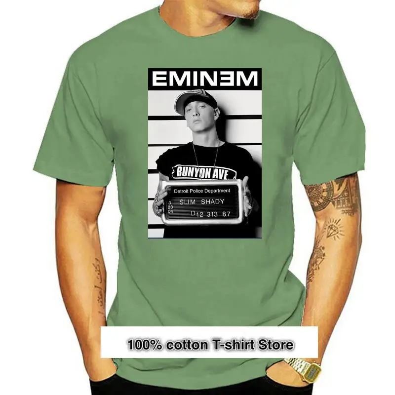 

Camiseta negra de Eminem Arrest Mugshot para hombre, camisa de corte holgado Unisex con foto ajustada, música de Rap sombreado