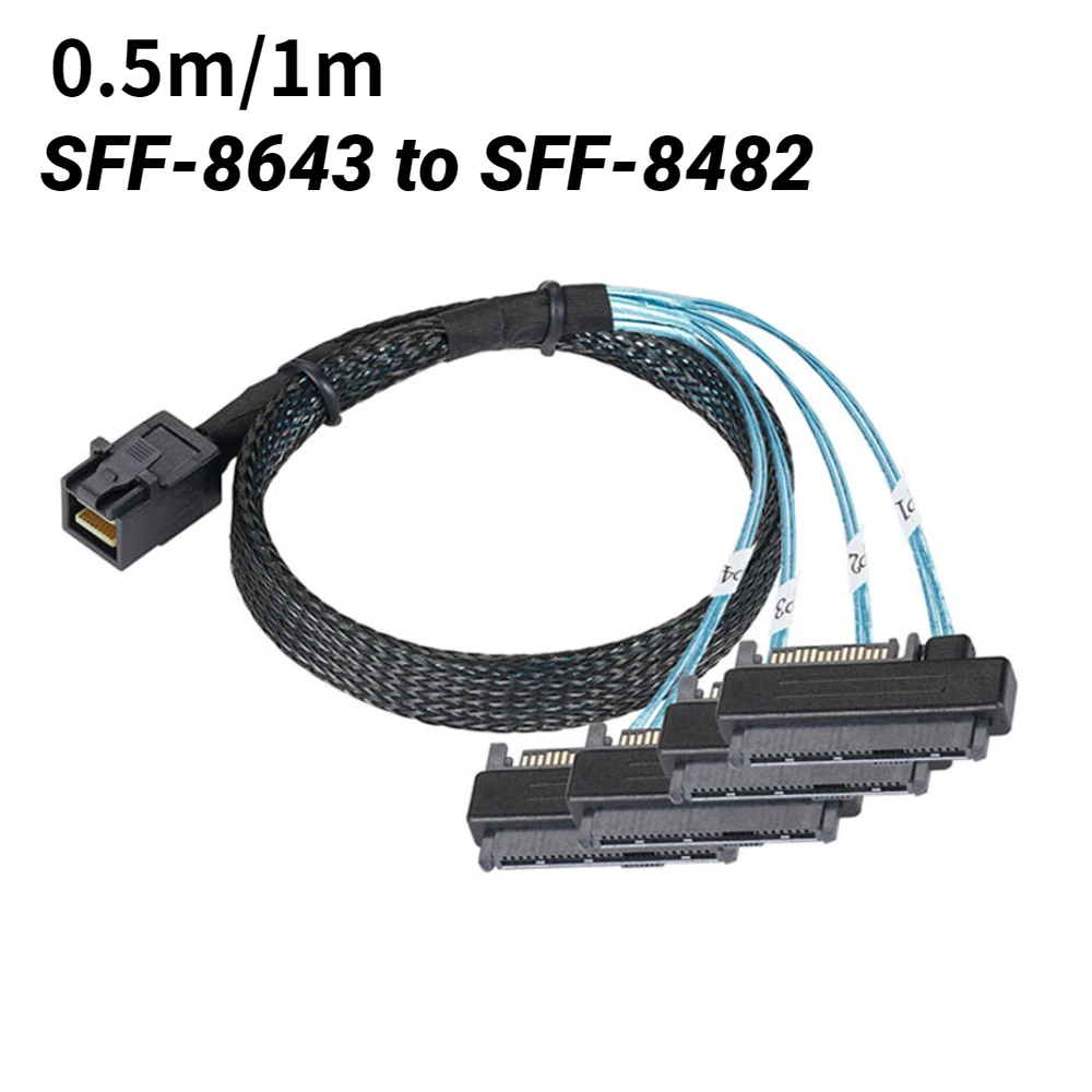 

0,5 м/1 м MiniSAS HD SFF-8643 36P To 4SFF-8482 29 15P SATA кабель адаптера питания для жесткого диска SATA