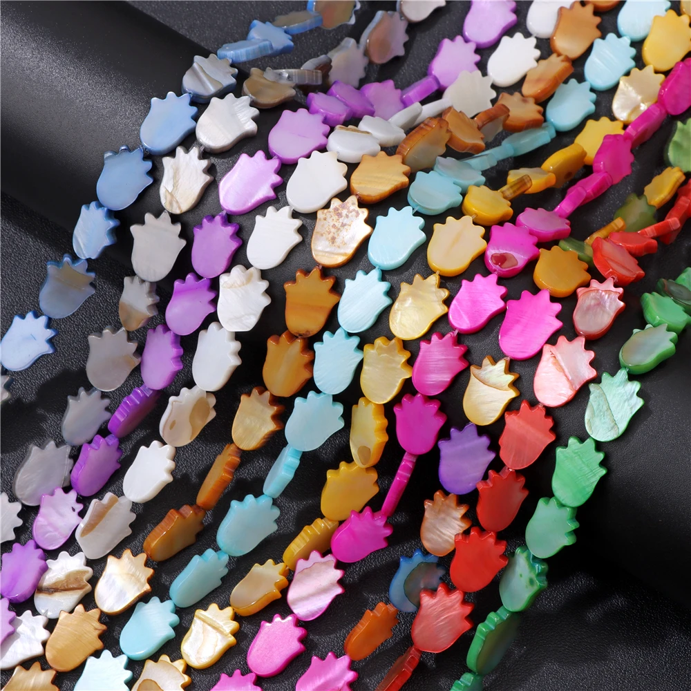 

Multicolor Natural Sea Shell Beads Palm Shape Beads Dyed Mother of Pearl Loose Spacer Beads for Jewelry Making DIY Neckalce Gift