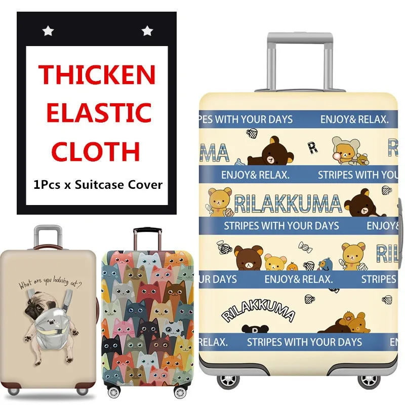 

27-29inch Cartoon Animal Elastic Luggage Protective Cover Suitcase Thicken Washable Trolley Baggage Sleeve Travel Accessories