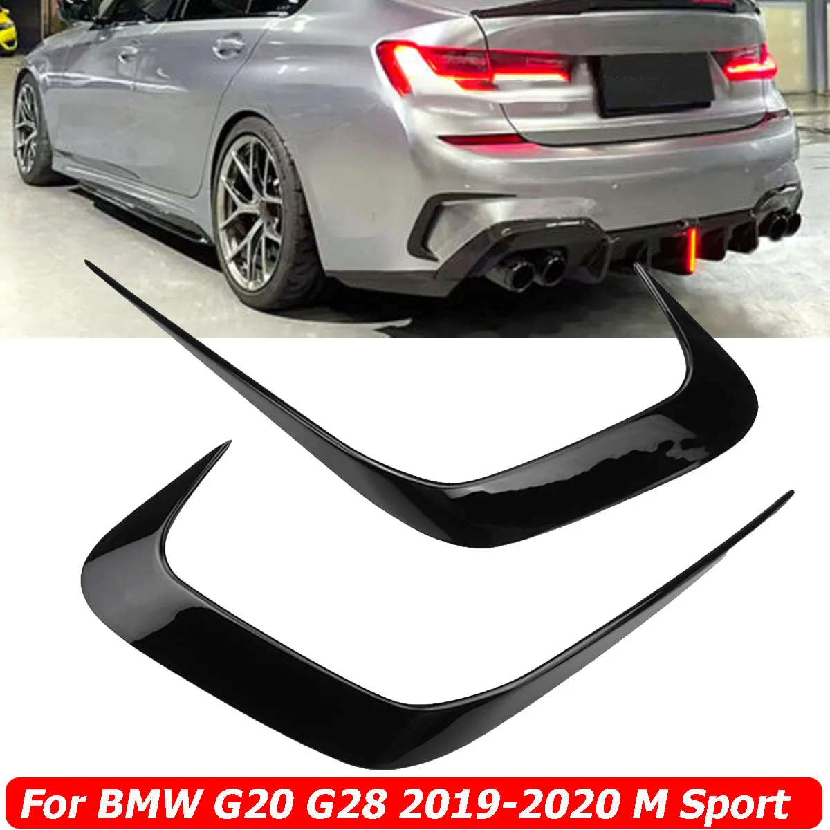 

Rear Bumper Splitter Canard Cover Spoiler Aprons Vent Sticker For BMW G20 G28 2019-UP 318i 320i 330i M Sport Car Accessories
