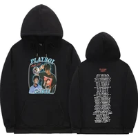 rapper playboi carti letter logo double sided print hoodie sweatshirt men women oversized hip hop style hoodies man sweatshirts
