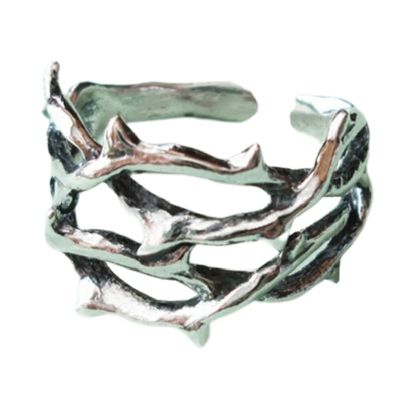 

Hollow Thorn Rings Hip-Hop Punk Party Concert Jewelry Thorn Finger Rings Adjustable Rings Alloy Material for Men Women