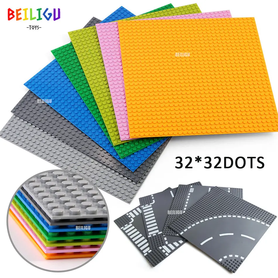 

Классические базовые пластины 32x32 точек, блоки небольшого размера, прямая кросс-дорога, изогнутая дорожная Базовая пластина в сборе, Детски...