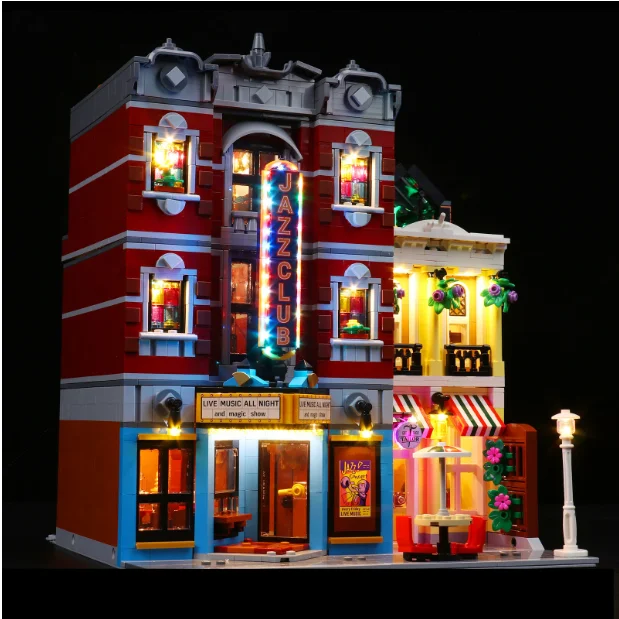 

Compatible 10312 Creating Jazz Club Expert Pizza Shop MOC Model Modular House Building Blocks Street View Toys For Kids Adults