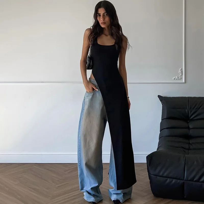 2024 сексуальное решение γ Jrellose Kuya High Split Kleid solide rembali freie Frauen Midi Kleider Sommer Party Club