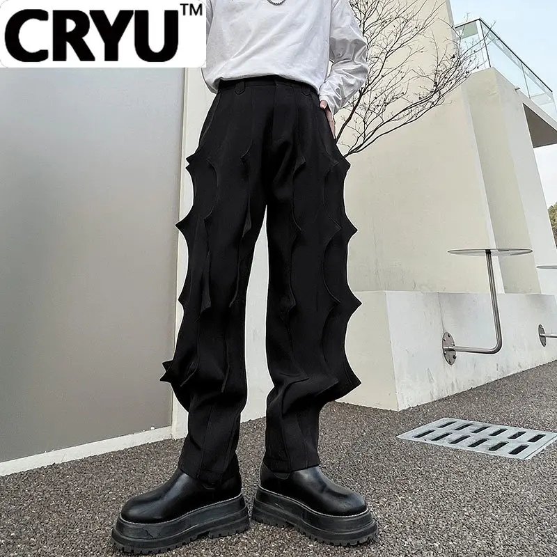 

CRYU Pleated Male Niche Desgin Harem Pants Men's Soild Color Casual Chic Trousers Korean Fashion 2023 Spring Stylish New 9A7863