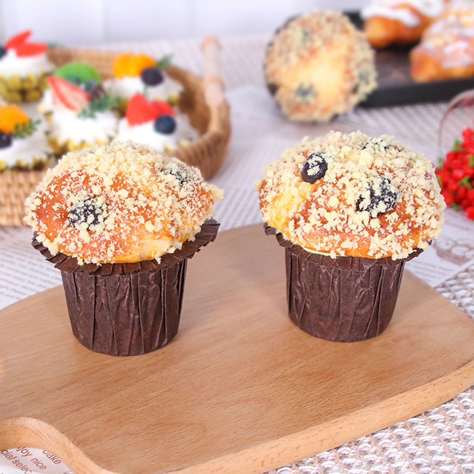 6 шт. имитация капкейка крем торт реквизит десертная модель милое многоцветное