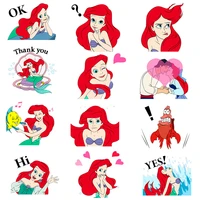 custom children diy disney iron on transfer patches the little mermaid princess cute heat transfer stickers clothes appliques