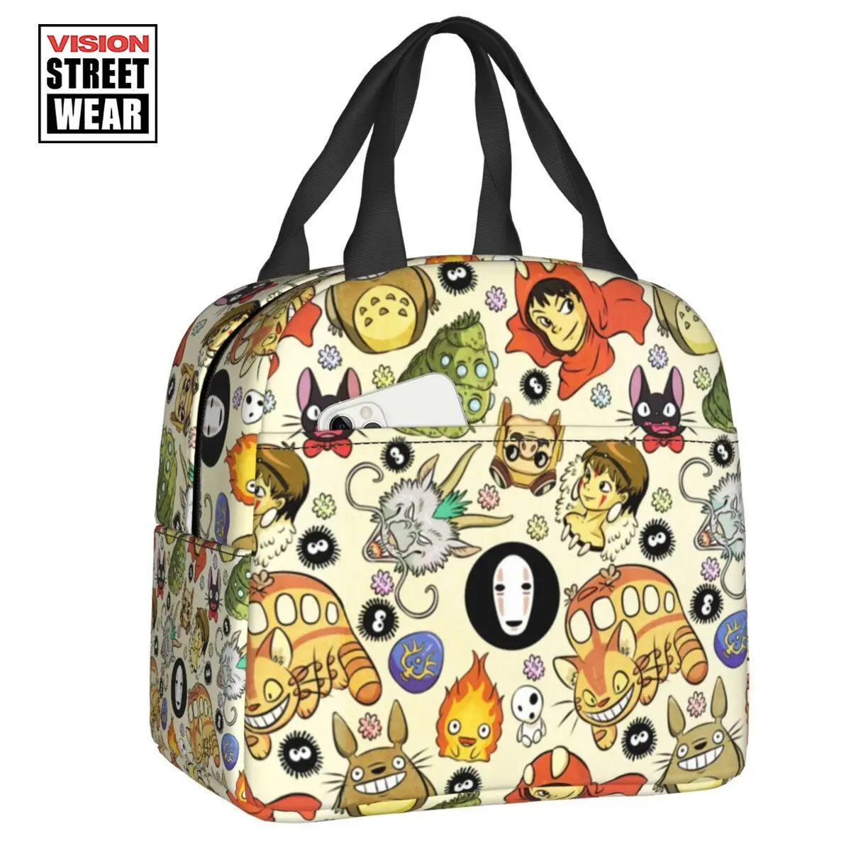 

2023 New Hayao Miyazaki Insulated Lunch Tote Bag For My Neighbor Totoro And Spirited Away Thermal Cooler Food Lunch Box School