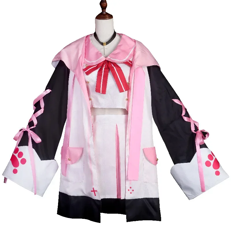 Костюм для косплея Сасаки из аниме Виртуальный идол розовое пальто с капюшоном и