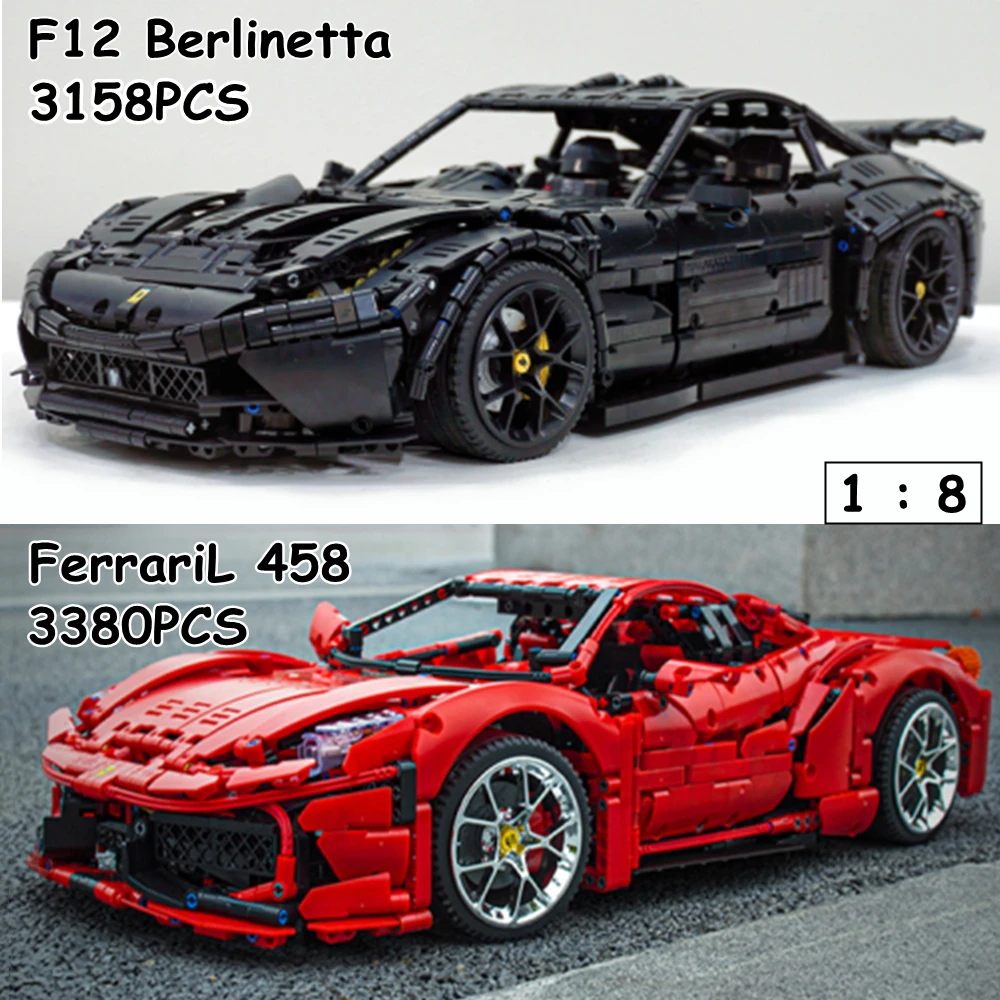 В наличии феррария 458 GTE F12 Berlinettaa идеи для моделей спортивных автомобилей технология Совместимость MOC 41271 блоки кирпичи игрушки лучшие подарки