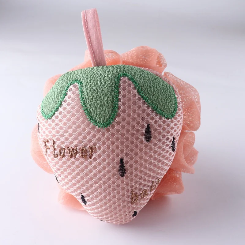 Мягкая Сетчатая Губка Для Ванны С Шариками Скребок Душа Щетка Чистки Клубники