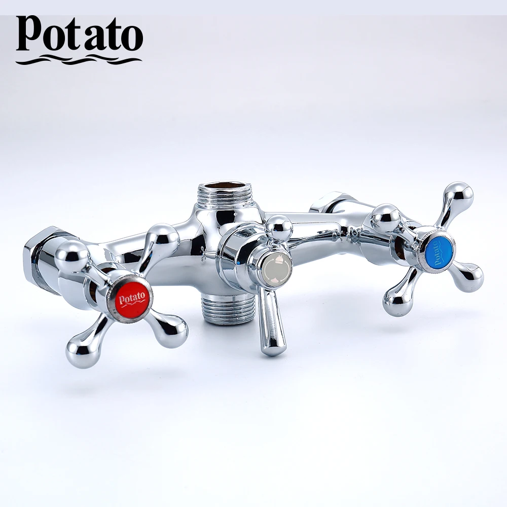 potato bathroom faucets economic zinc trough bathtub sprayer double control bath mixer with shower head p2265 free global shipping