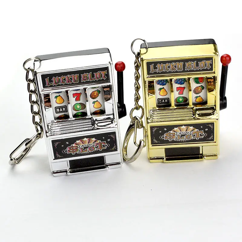 

1pc Lucky Jackpot Mini Fruit Slot Machine Fun Birthday Keychain Gift Kids Educational Toy Coin Operated Games Gambling Machine