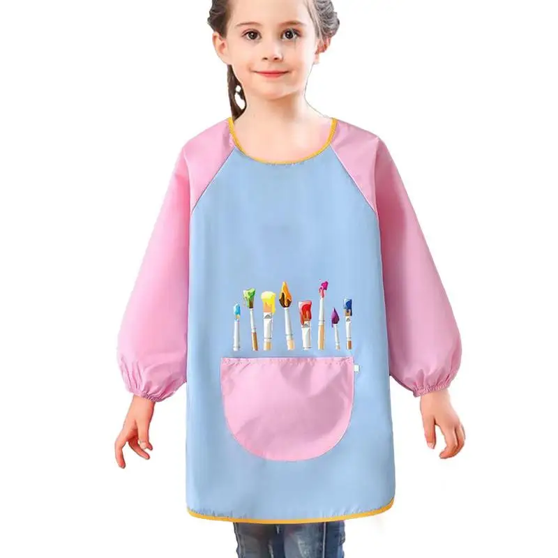 

Kids Art Smock Kids Quick Drying Polyester Smock For Art Pre-School Kids Smock With Color Blocking For Painting Writing Cooking