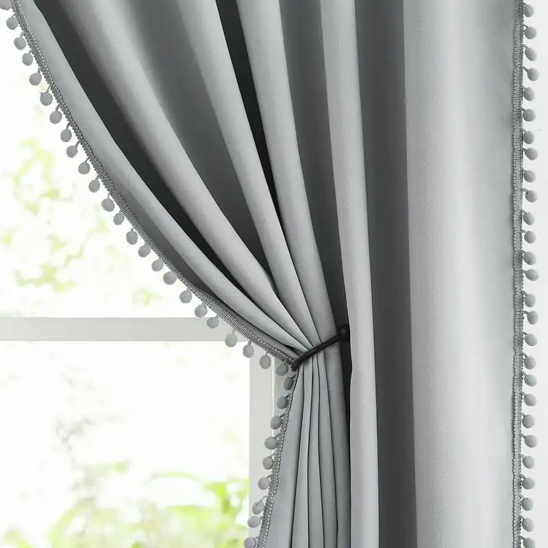 

"Elegant Gray Blackout Curtains 84 Inches Long - Room Darkening Energy-Efficient Draperies for Living Room Bedroom, 2 Panels - R