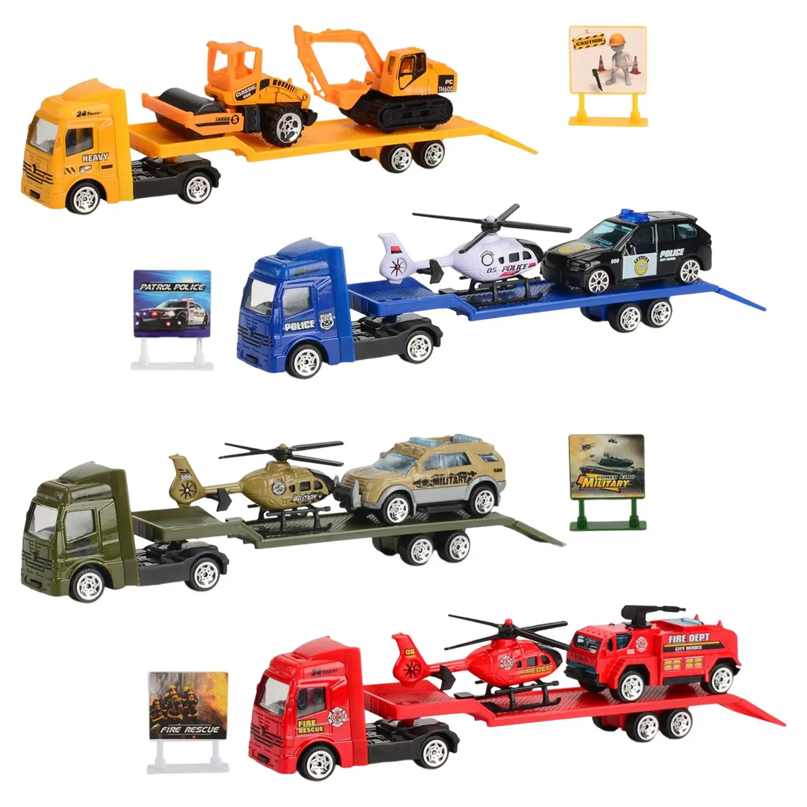 

1/64 Scale Tow Truck Alloy Diecasts Vehicle Car Transporter Toy Crane Trailer Tow Truck Toy for 3 4 5 6 Years Old Girls Boys